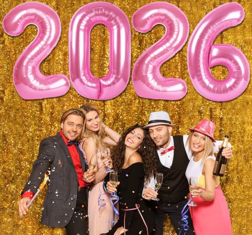 2026 Number Balloon 40 Inch Pink Foil Party Decoration