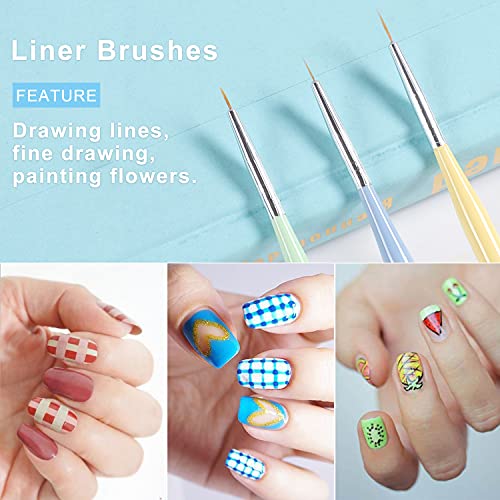 TEOYALL 6-Piece Professional Nail Art Brush and Dotting Tool Set