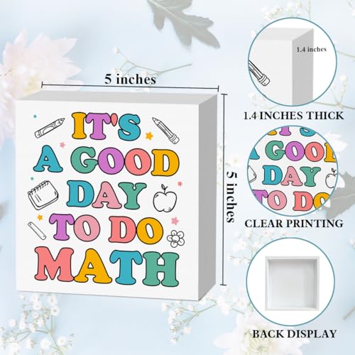 Math Teacher Wooden Desk Sign - 5x5 Inch Office Decor Gift