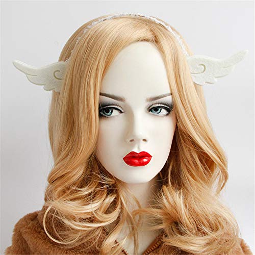 LittleLuluda White Angel Wings Headband Felt Cloth Hair Accessory for Cosplay