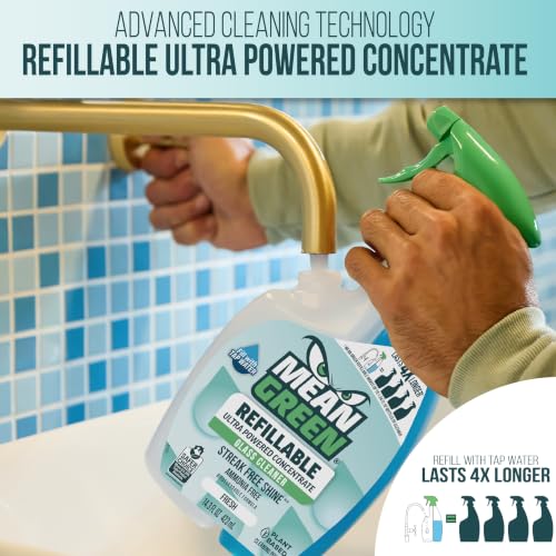 Mean Green Refillable Glass Cleaner Concentrate, 14.3 fl oz, Fresh Scent