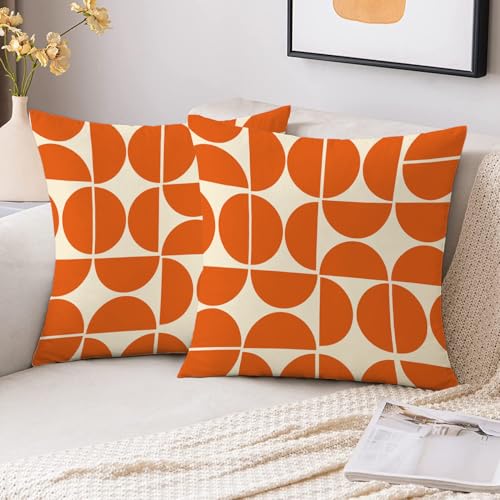 Retro Geometric Throw Pillow Cover - 16x16 Inch Abstract Design
