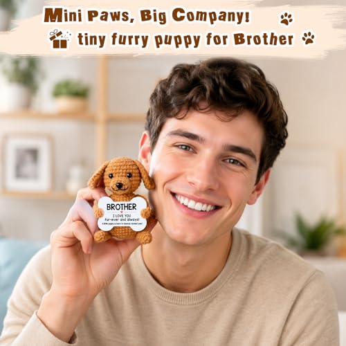 Brother Crochet Dog Gift | Handmade Plush Puppy for Brother