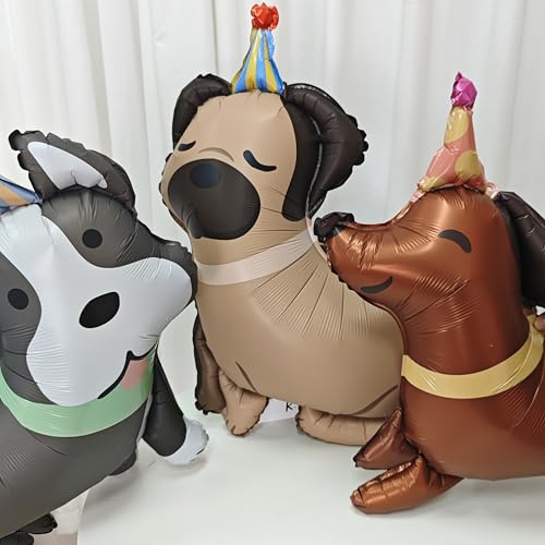Dog Series 4PCS Cute Pet Dog Balloons - Mylar Foil Birthday Party