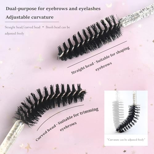 TORMEN Disposable Mascara Wand Set with Dust-Proof Tubes - 7pcs Mixed Color Lash & Brow Brushes