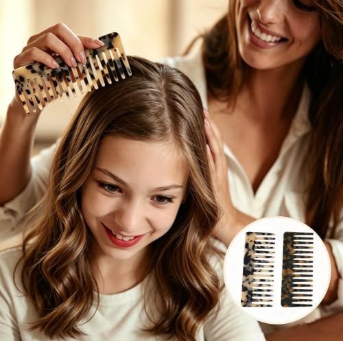 Wide Tooth Detangling Comb Tortoise Shell Anti-Static Hair Comb