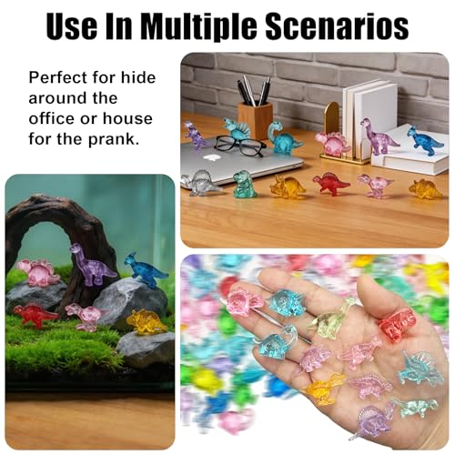 200 Pack Mini Dinosaur Figures - Multi-Colored Resin Toys for Kids