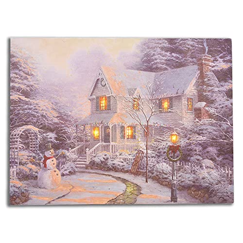 Thomas Kinkade Night Before Christmas LED Canvas Wall Art - 16x12 Inches