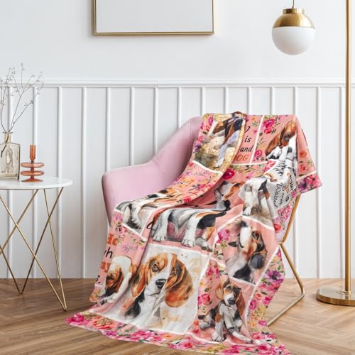 Beagle Dog Throw Blanket 50"x60" Soft Flannel Blanket for Dog Lovers