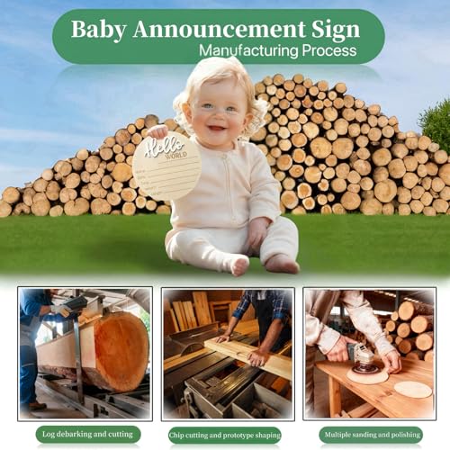 Personalized Wooden Baby Announcement Sign Hello World Newborn Keepsake