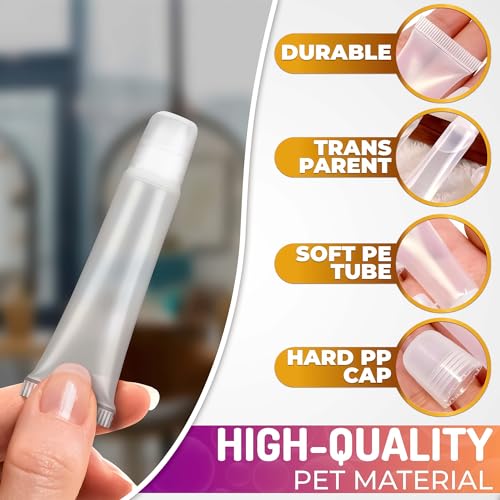 ZOKLU 6 Pack Empty Lip Gloss Squeeze Tubes, 0.35 oz Clear PVC Refillable Containers for Lip Balm and Cosmetics