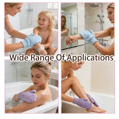 Apexrich Exfoliating Shower Gloves 8-Pack Bath Mitts for Dead Skin
