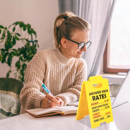 Funny Desk Rates Sign - 6.3x3.94 Inch Office Gag Gift