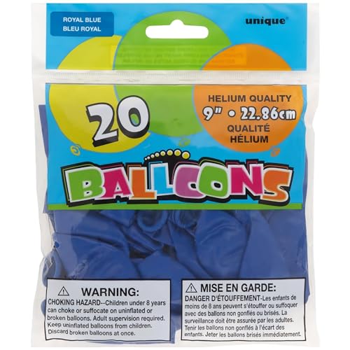 Royal Blue Latex Balloons - 9" | 20 Pack for Parties