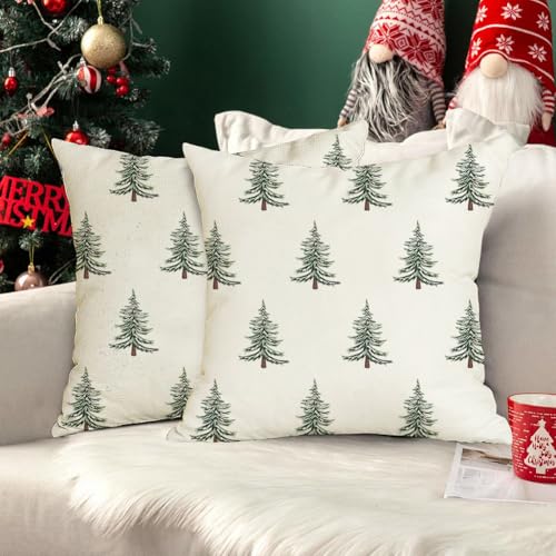 18" x 18" Outdoor Christmas Pillow Covers (Pack of 2) - Waterproof Tree Decor