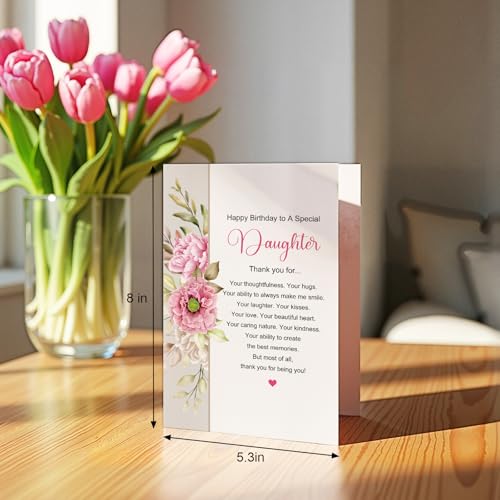Heartfelt Birthday Card for Daughter | Poetic Floral Design