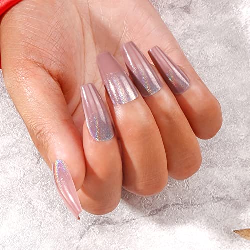 MLEN DIARY Medium Coffin Press on Nails - 24 PCS Acrylic Fake Nails