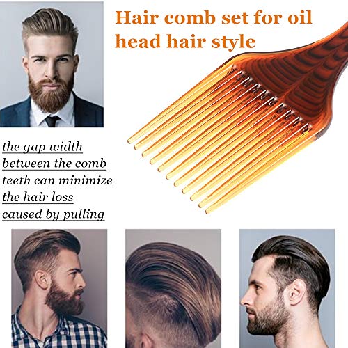 FANSTINOW Men Anti-Static Hair Comb 8-Inch 3-in-1 Styling Tool