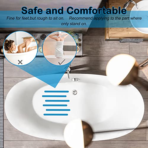 S&X Non-Slip Bath Stickers, Blue, 12 Gritty Textured Strips