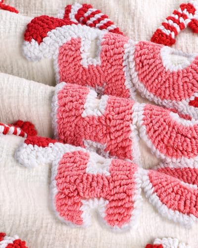 Christmas Tufted Pillow Cover 18x18 Inch - HoHoHo Variation - Cozy Holiday Decor