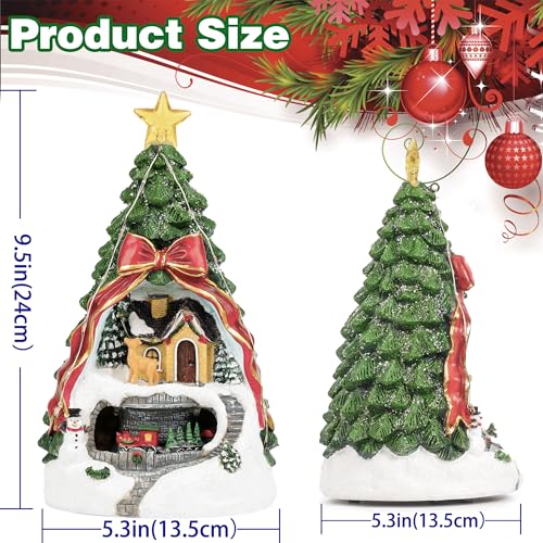 Animated Musical Christmas Tree Village with Spinning Santa Train - Lighted Figurine & Holiday Decor, Variation of Christmas Tree & Spinning Train
