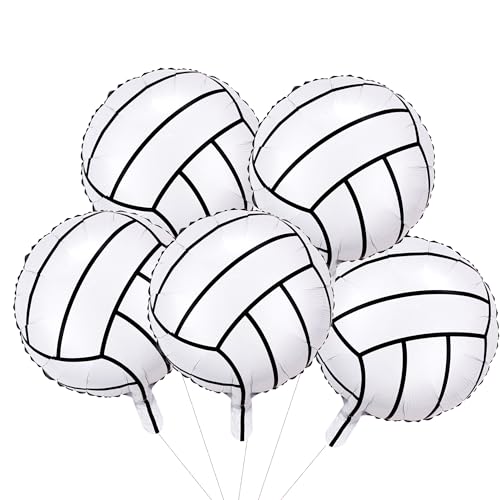 10 Pcs 18 Inch Volleyball Foil Balloons for Sports Birthday Party Decor