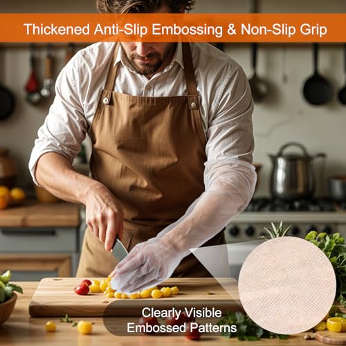 Gjinxi 30 Pack 21-Inch Disposable Cleaning Gloves - Waterproof Elbow Length