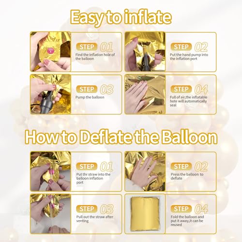 40 Inch Gold Number Balloons for Birthday & Party Decorations