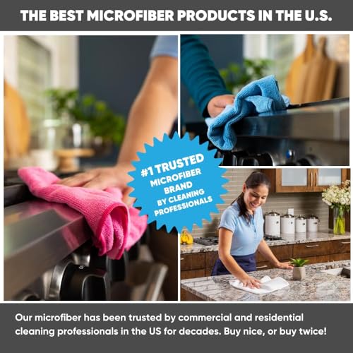 Black 14x14 Microfiber Screen Cleaning Cloths 3-Pack for Large TVs & Monitors