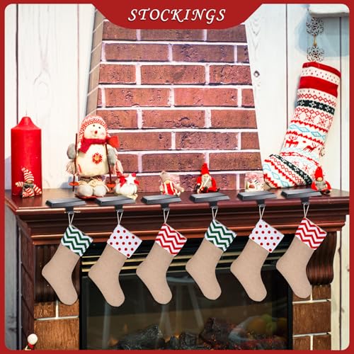 Sunshane Black Christmas Stocking Holder Set - Mantel Hooks for Fireplace Holiday Decor