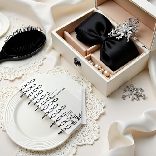 Black Mini Bobby Pins Vintage Hair Pins Set of 12 for Styling