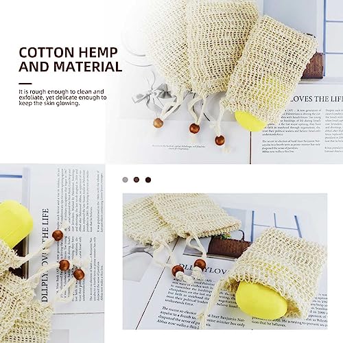 5 Pack Natural Cotton & Linen Soap Saver Bag Exfoliating Pouch