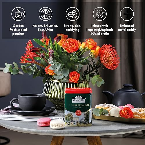 Ahmad Tea English Breakfast Caddy Gift Tin, 100g