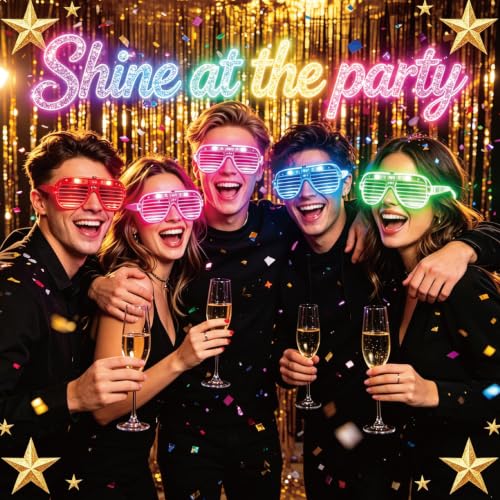 JOVLOXX 5-Pack LED Glow Glasses - Neon Light-Up Party Favors (5pc-a)
