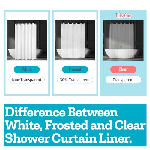 Ga-Geetopia 36" x 72" Narrow Shower Curtain Liner, Clear PEVA Lightweight