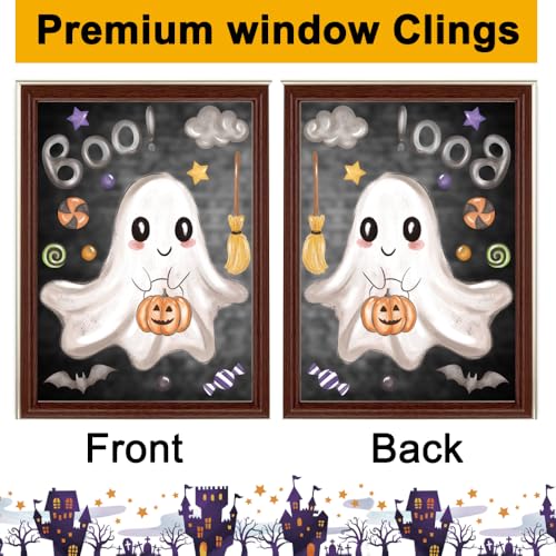 Heirloom Haven 6 Sheets Halloween Ghost Window Clings Halloween Decoration