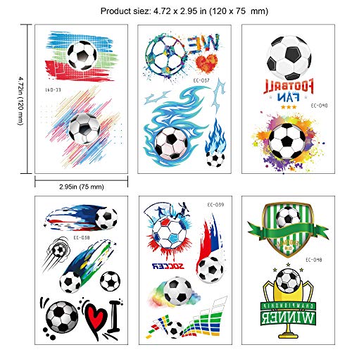 Konsait Football Temporary Tattoos 142 Pcs Soccer Party Favors