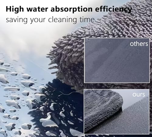 Ecopandy Microfiber Cleaning Cloth, 16x24" Grey Streak-Free Drying Towel