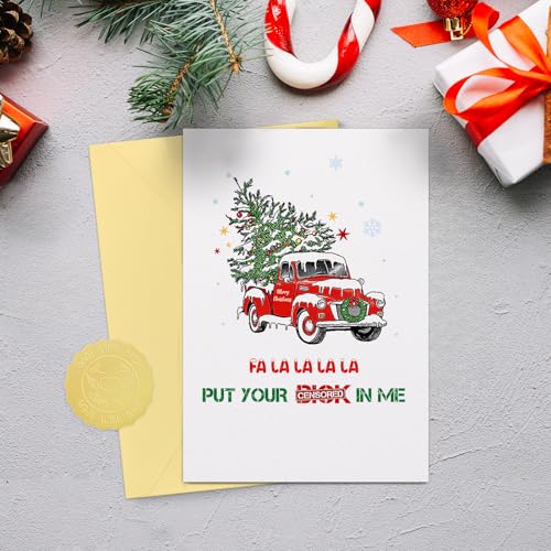 Funny Christmas Card for Him – Naughty Holiday Greeting Card for Husband
