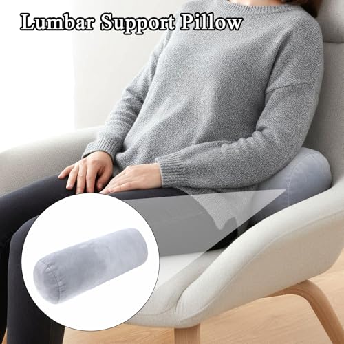 Telooco 2-Pack Round Neck Roll Pillow Covers, 16x6 Inch Soft Bolster Cases