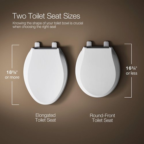 KOHLER K-27331-0 Glissade ReadyLatch Quiet Close Elongated Toilet Seat, White, Grip-Tight Hardware, Quiet Close Lid Prevents Slamming