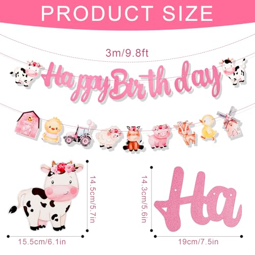 Farm Animal Birthday Banner Set - Pre-Strung Barnyard Decor