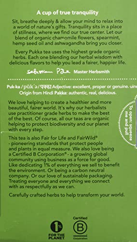 Pukka Organic Peace Herbal Tea with Ashwagandha & Hemp, 40 Tea Bags Total