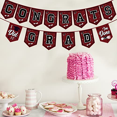 2026 Maroon Graduation Banner - Pre-Assembled Decor for Parties