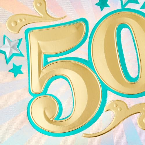 Hallmark 50th Birthday Card - Gold Foil Milestone Greeting Card