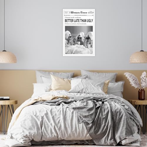 Vintage Black and White Women’s Newspaper Wall Art Poster - 12x16