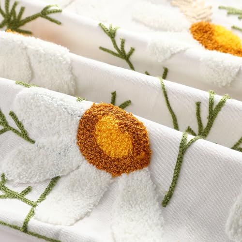 Calliopsis 18x18 Inch Embroidered Floral Jacquard Pillow Cover - ToRhine