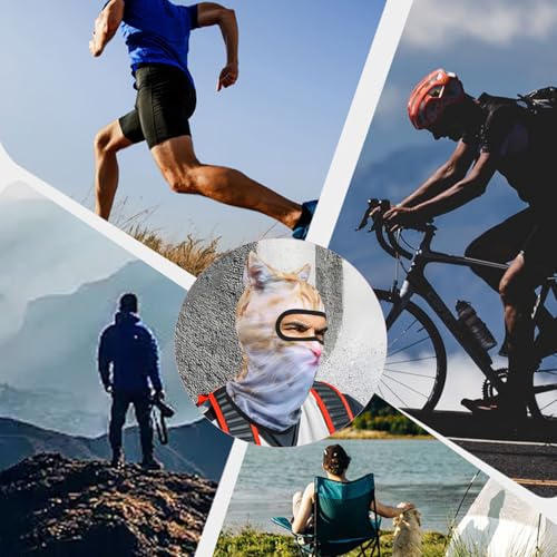 3D Cat Ski Balaclava Sheisty Face Mask with Ears Cute Animal Christmas Party, Face Cover UV Protector Lightweight Outdoor Activities