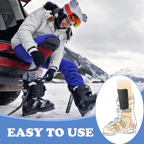 2Pcs/4Pcs 6.5x5 Inch Snowboard Shin Pads-Thinkened Foam Ski Shin Guards-Cuttable Ski Shin Protector Pad for Ski Boot Liner Snowboard Sports Padded Shin Bang Protection