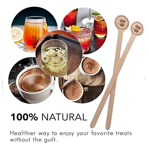 100 Pack Wooden Coffee Stirrers - 6.5 Inch Eco-Friendly Birch Stir Sticks